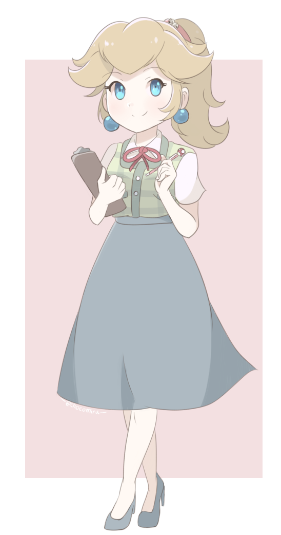 princess peach and isabelle (mario and 1 more) drawn by chocomiru