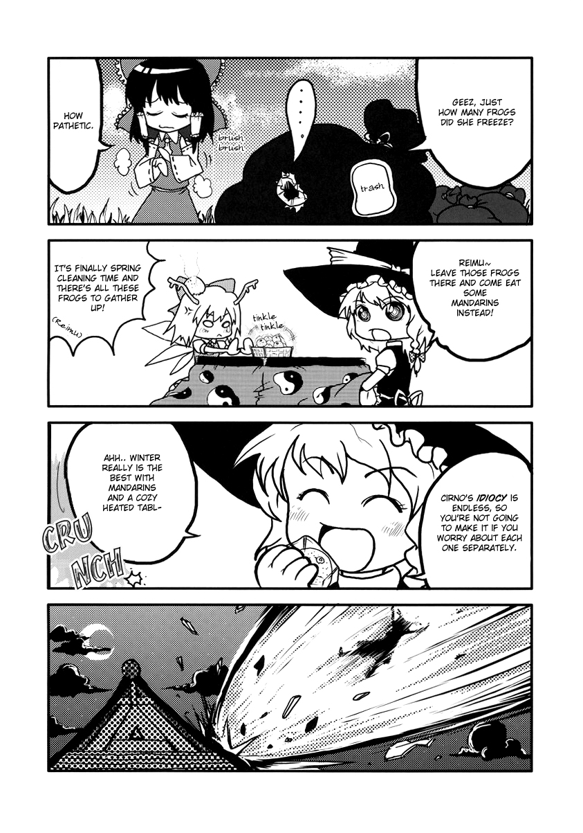 hakurei reimu, kirisame marisa, and cirno (touhou) drawn by roku_(warrock)