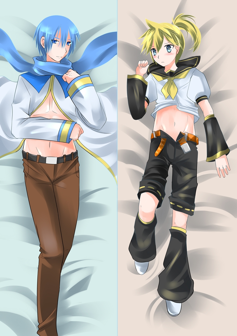 kagamine len and kaito (vocaloid) drawn by catstudioinc_(punepuni)