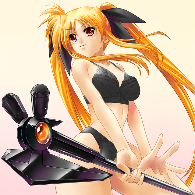 fate testarossa and bardiche (lyrical nanoha and 1 more) drawn by ayato