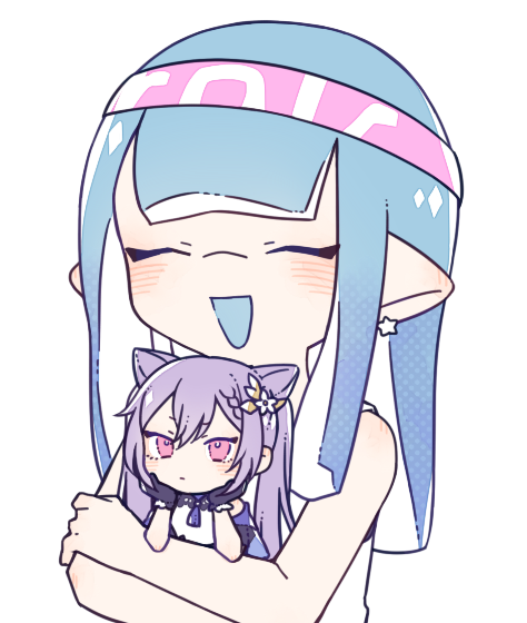 inkling player character, inkling girl, and keqing (genshin impact and 1 more) drawn by inuowour