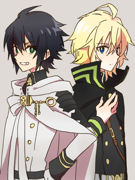 hyakuya yuuichirou and hyakuya mikaela (owari no seraph) drawn by sen_(senchaaa)