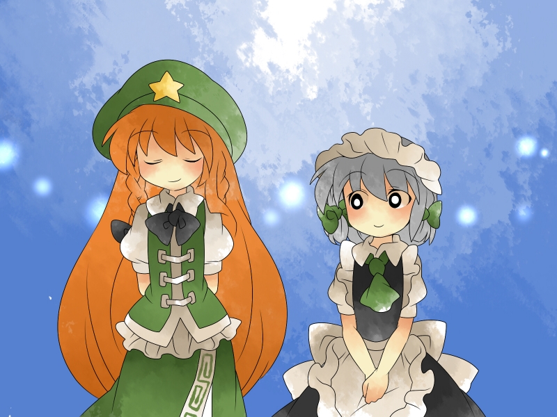 izayoi sakuya and hong meiling (touhou) drawn by hammer_(sunset_beach)