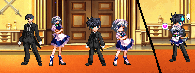 izayoi sakuya, inu sakuya, and nanaya shiki (touhou and 3 more) drawn by kinoko_(kuniesu)