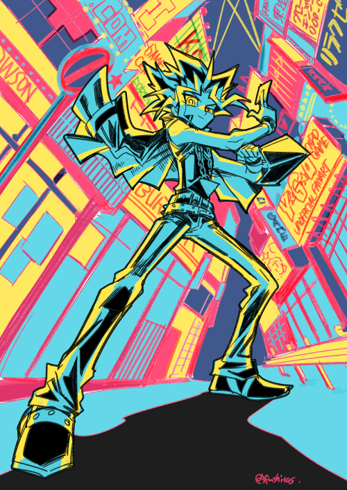 yami yugi (yu-gi-oh! and 1 more) drawn by fushitasu
