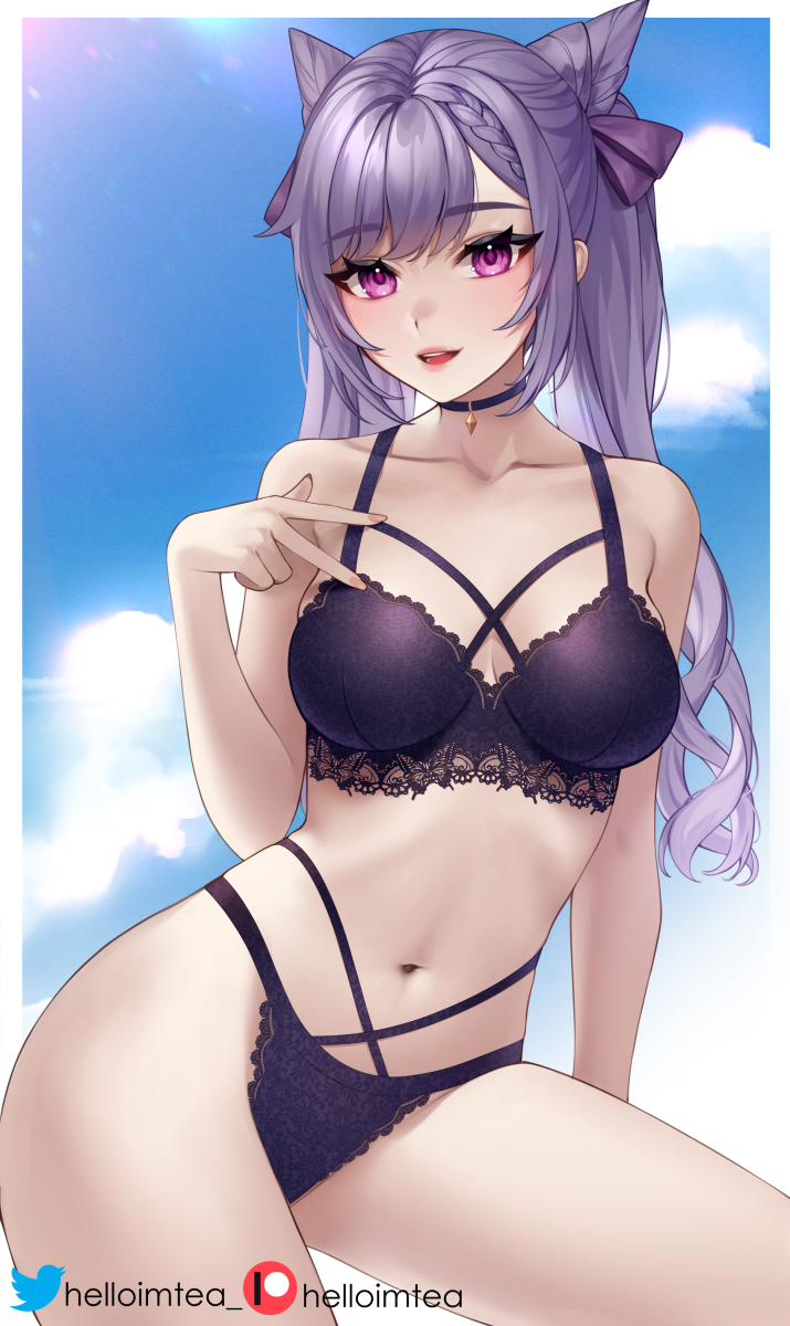 keqing (genshin impact) drawn by helloimtea