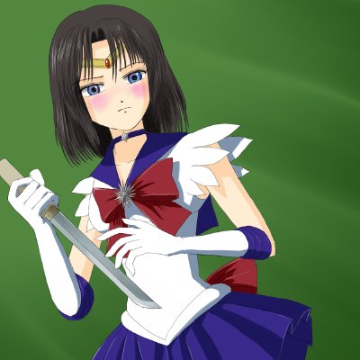 ryougi shiki and sailor saturn (bishoujo senshi sailor moon and 1 more) drawn by ruihinahato