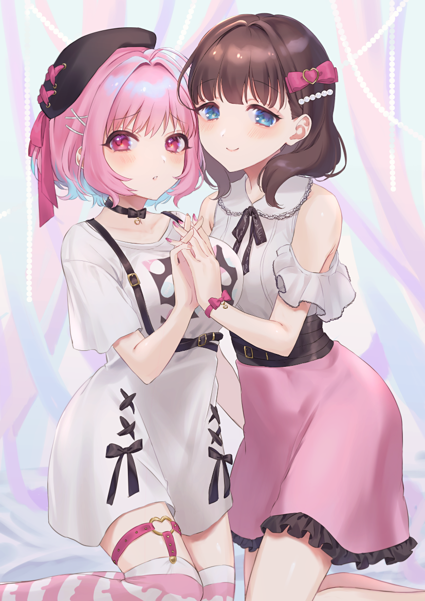 yumemi riamu and sakuma mayu (idolmaster and 1 more) drawn by anoa