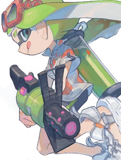 inkling player character and inkling girl (splatoon and 1 more) drawn by muginoomoti