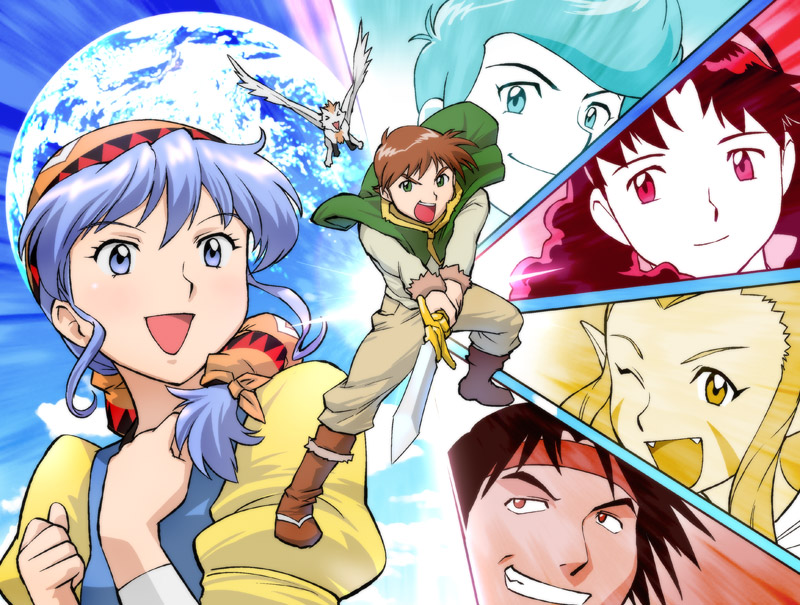 luna noah, jessica de alkirk, alex noah, mia ausa, nall, and 2 more (lunar and 1 more) drawn by ueyama_michirou