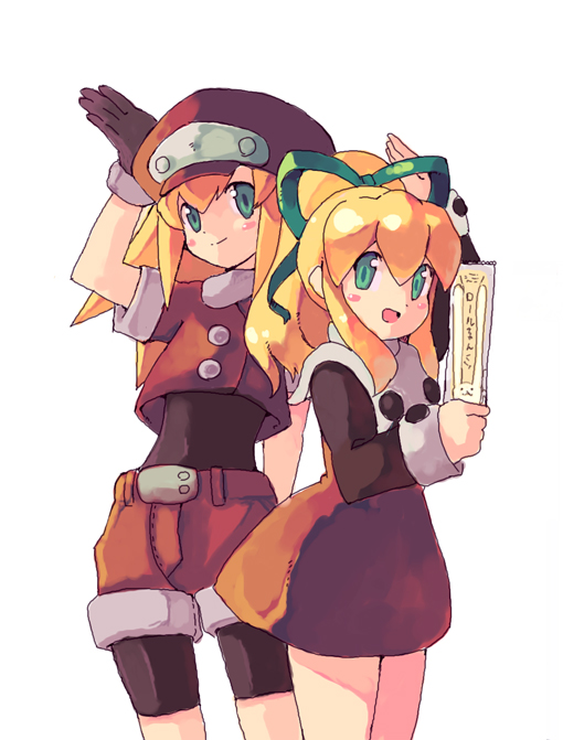 roll and roll caskett (mega man and 1 more) drawn by milcoco