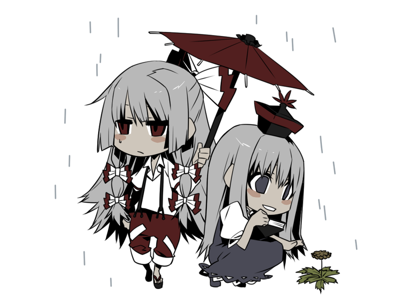 fujiwara no mokou and kamishirasawa keine (touhou) drawn by keruberosu-a