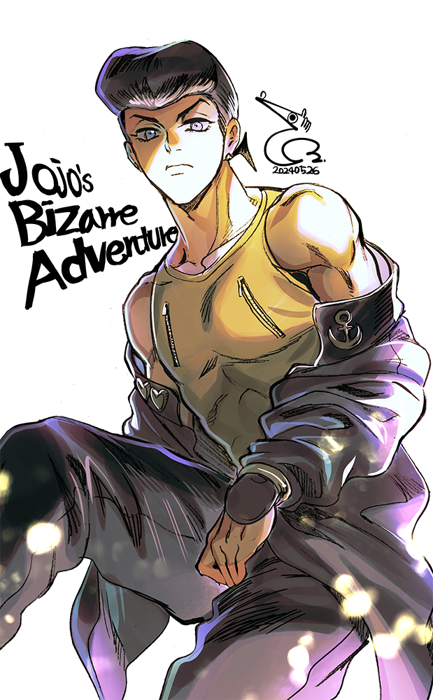 higashikata josuke (jojo no kimyou na bouken and 1 more) drawn by bae_(baebae)
