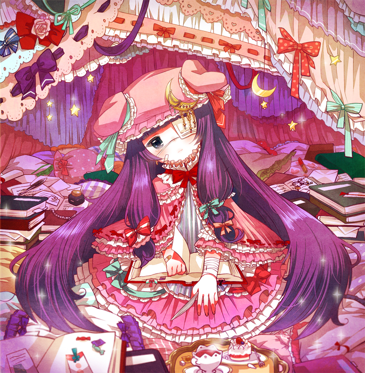 patchouli knowledge (touhou and 1 more) drawn by ichihaya