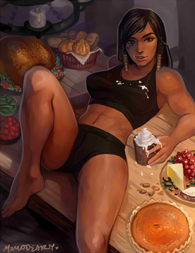 pharah (overwatch and 1 more) drawn by momo-deary