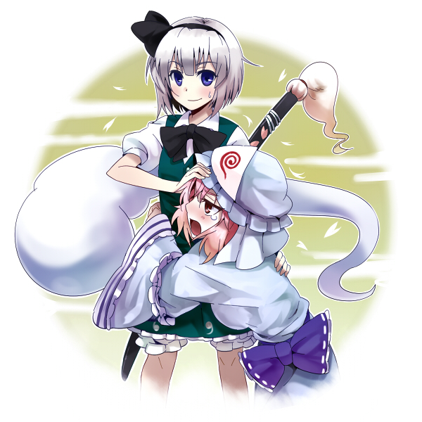 konpaku youmu and saigyouji yuyuko (touhou) drawn by kiji_(manekinuko-tei)