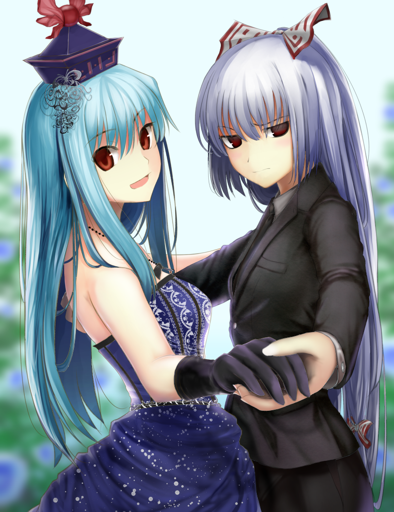 fujiwara no mokou and kamishirasawa keine (touhou) drawn by pen_(pixiv257621)