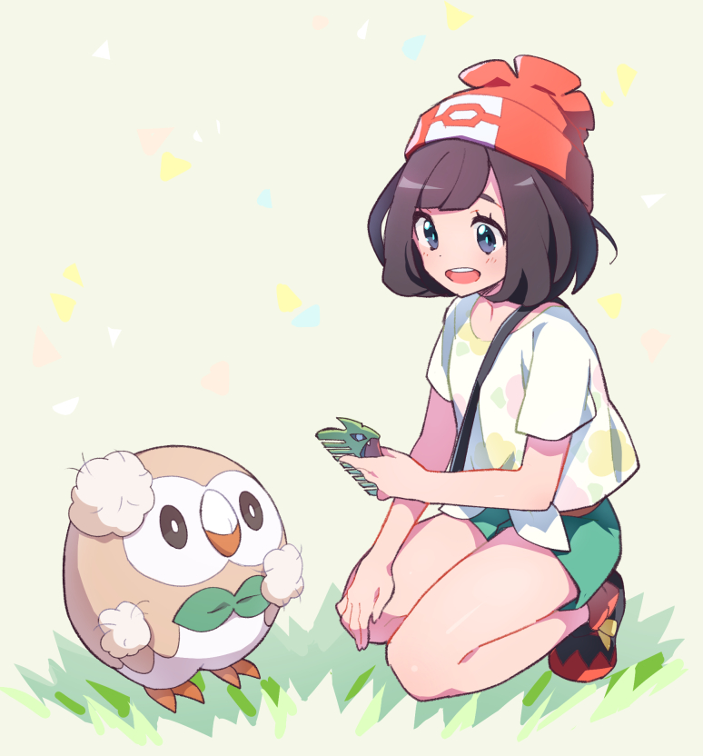 selene and rowlet (pokemon and 1 more) drawn by kurochiroko