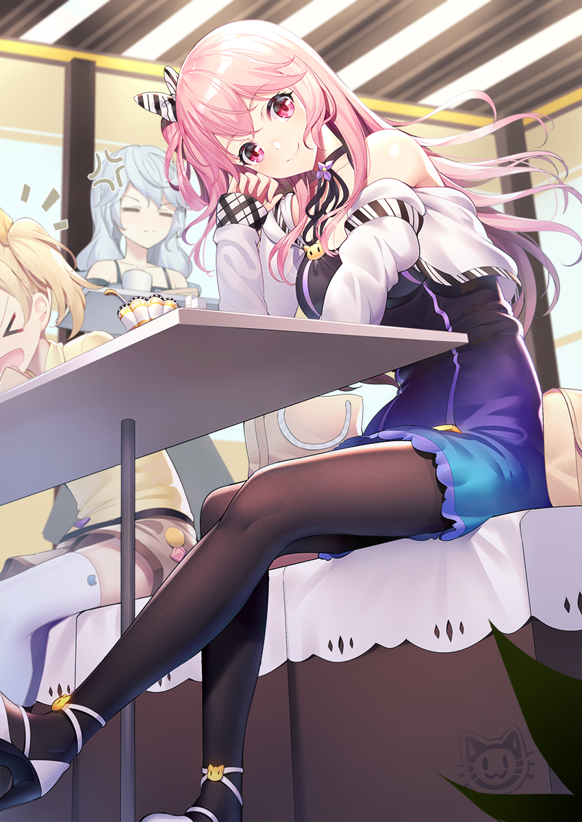 emily stock, saegusa futaba, and saegusa riko (original) drawn by ririko_(zhuoyandesailaer)