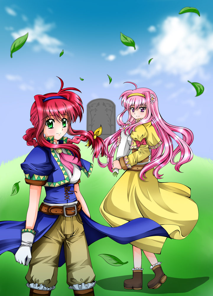 amitie florian and kyrie florian (lyrical nanoha and 3 more) drawn by divinebuster12