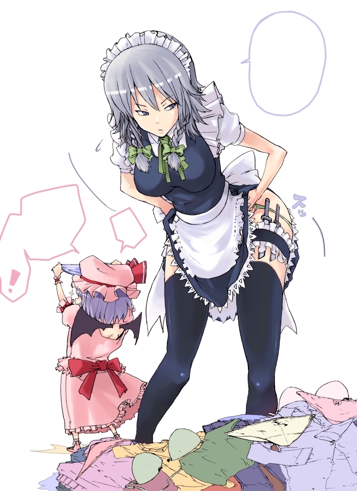 remilia scarlet and izayoi sakuya (touhou) drawn by zenisu