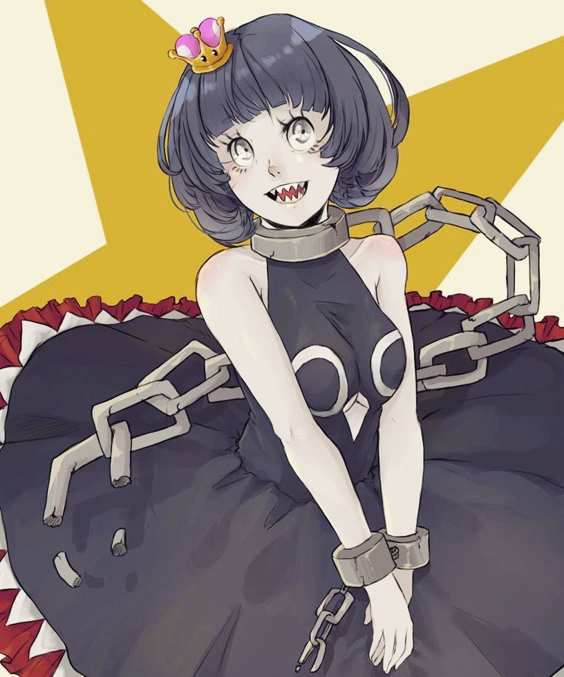 princess chain chomp (mario and 1 more) drawn by shikafy
