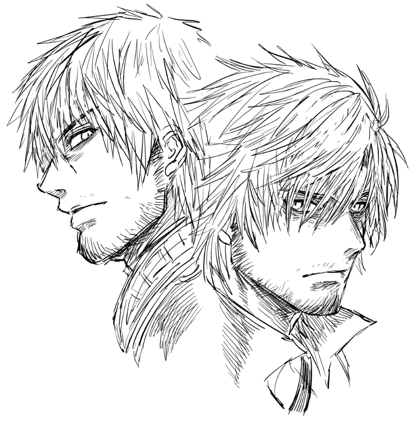 warrior of light and clive rosfield (final fantasy and 2 more) drawn by zanki