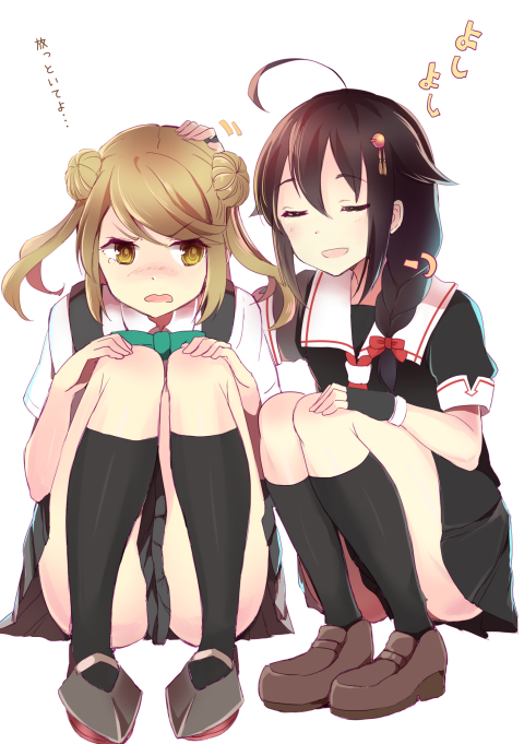 shigure and michishio (kantai collection) drawn by shimamizu_eke