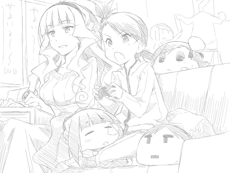 producer, shijou takane, p-head producer, futami ami, otonashi kotori, and 2 more (idolmaster and 1 more) drawn by akane_yuki