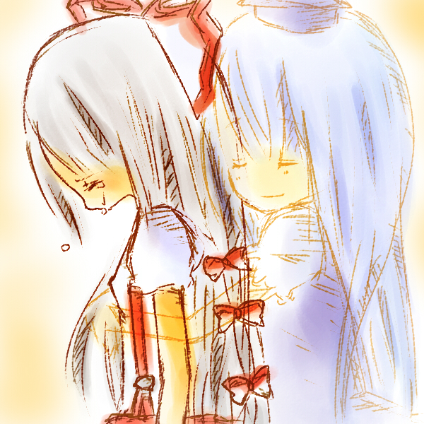 fujiwara no mokou and kamishirasawa keine (touhou) drawn by moko_(iiioookkkaaa)