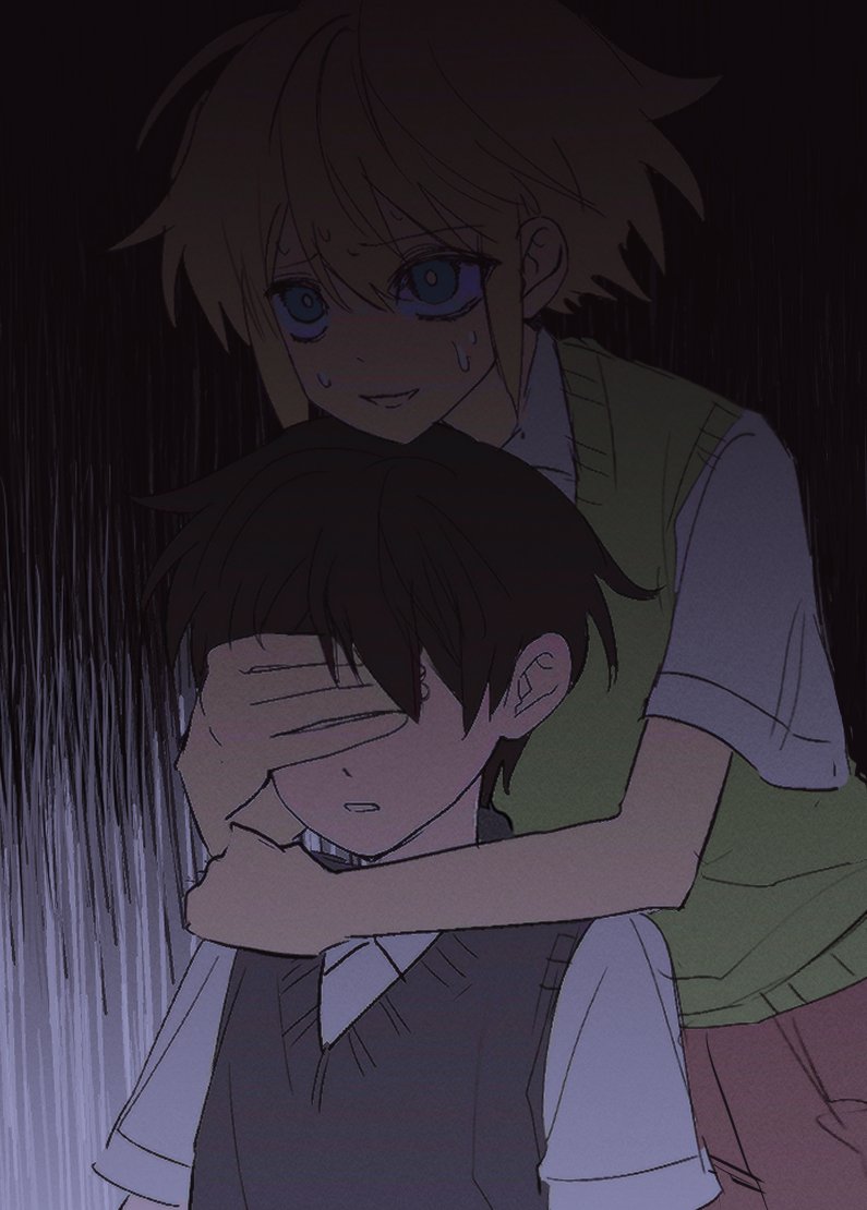 sunny and basil (omori) drawn by sike_(dvh_04)
