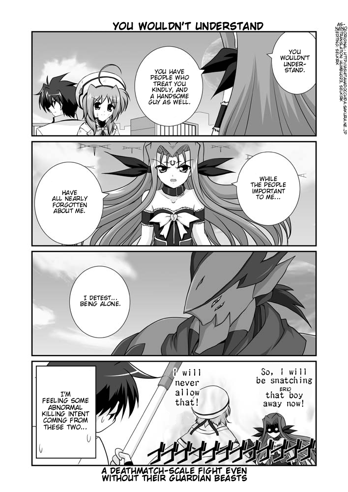 caro ru lushe, erio mondial, lutecia alpine, strada, and garyuu (lyrical nanoha and 1 more) drawn by mikage_takashi