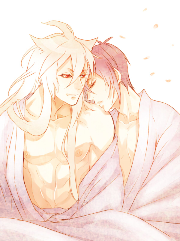 mikazuki munechika and kogitsunemaru (touken ranbu) drawn by zuwai_kani