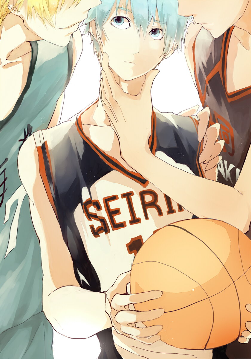 kuroko tetsuya, aomine daiki, and kise ryouta (kuroko no basuke) drawn by 7dog