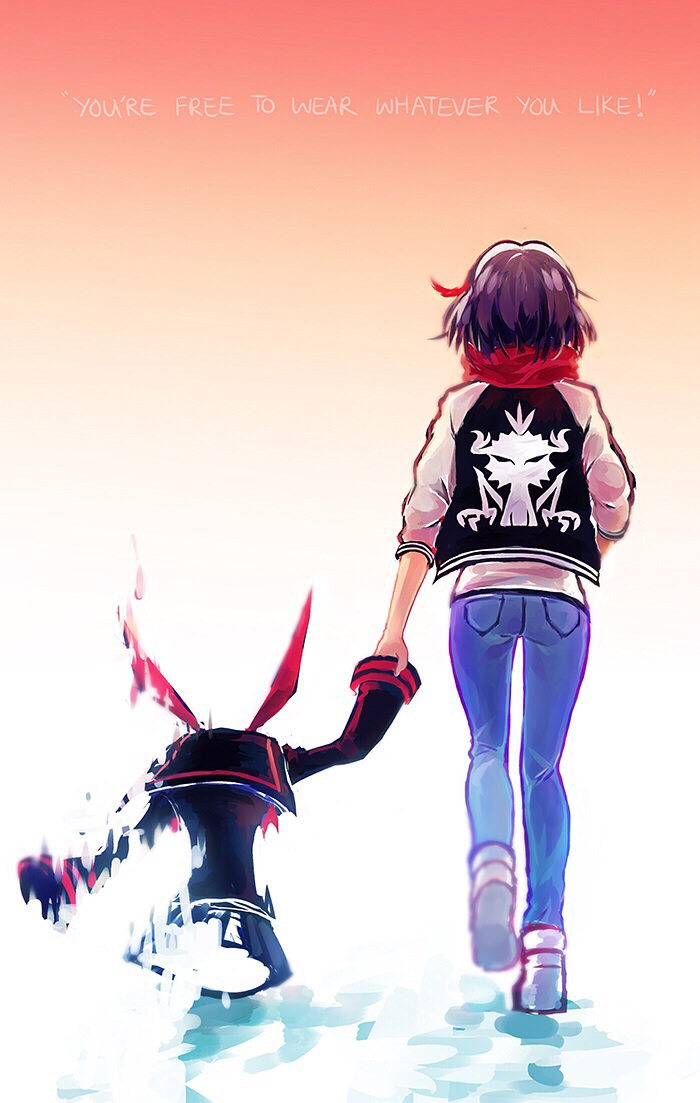matoi ryuuko and senketsu (kill la kill) drawn by potatotop