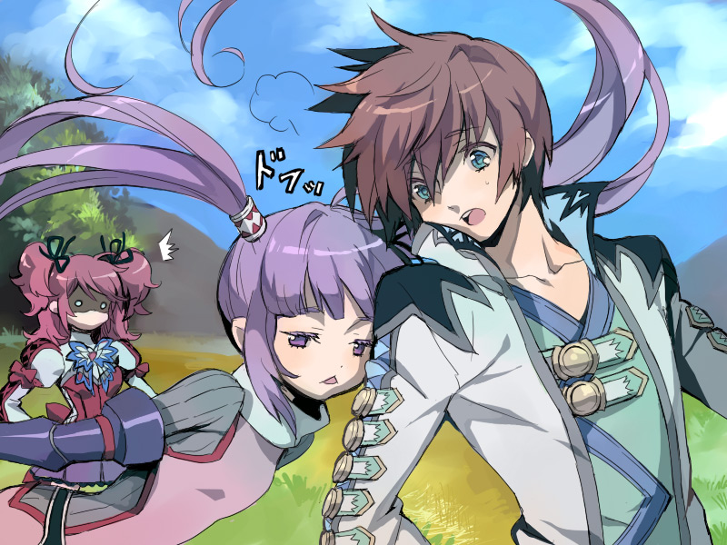 sophie, asbel lhant, and cheria barnes (tales of and 1 more) drawn by yukiya