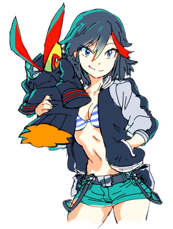 matoi ryuuko and senketsu (kill la kill) drawn by gyosone