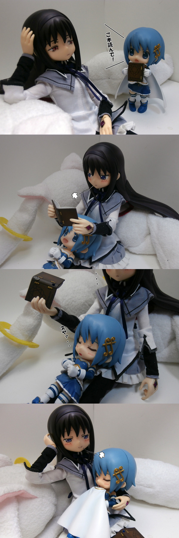 akemi homura, miki sayaka, and kyubey (mahou shoujo madoka magica)