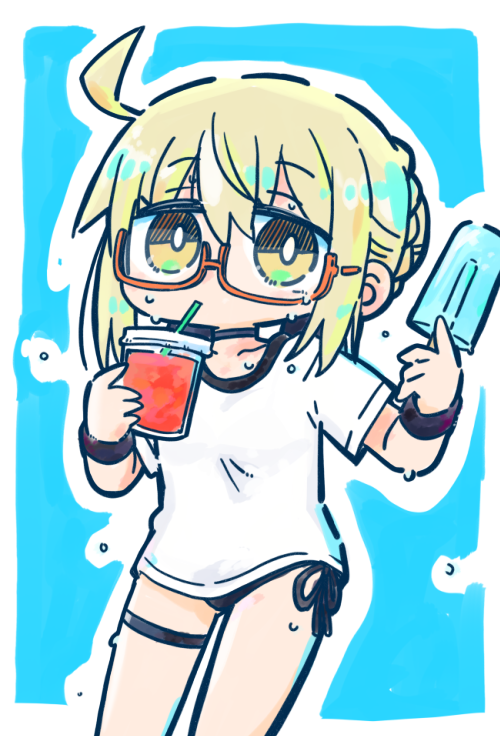 artoria pendragon and mysterious heroine x alter (fate and 1 more) drawn by kasuga_yuuki