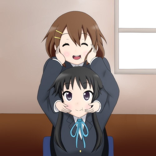 akiyama mio and hirasawa yui (k-on!) drawn by qwer