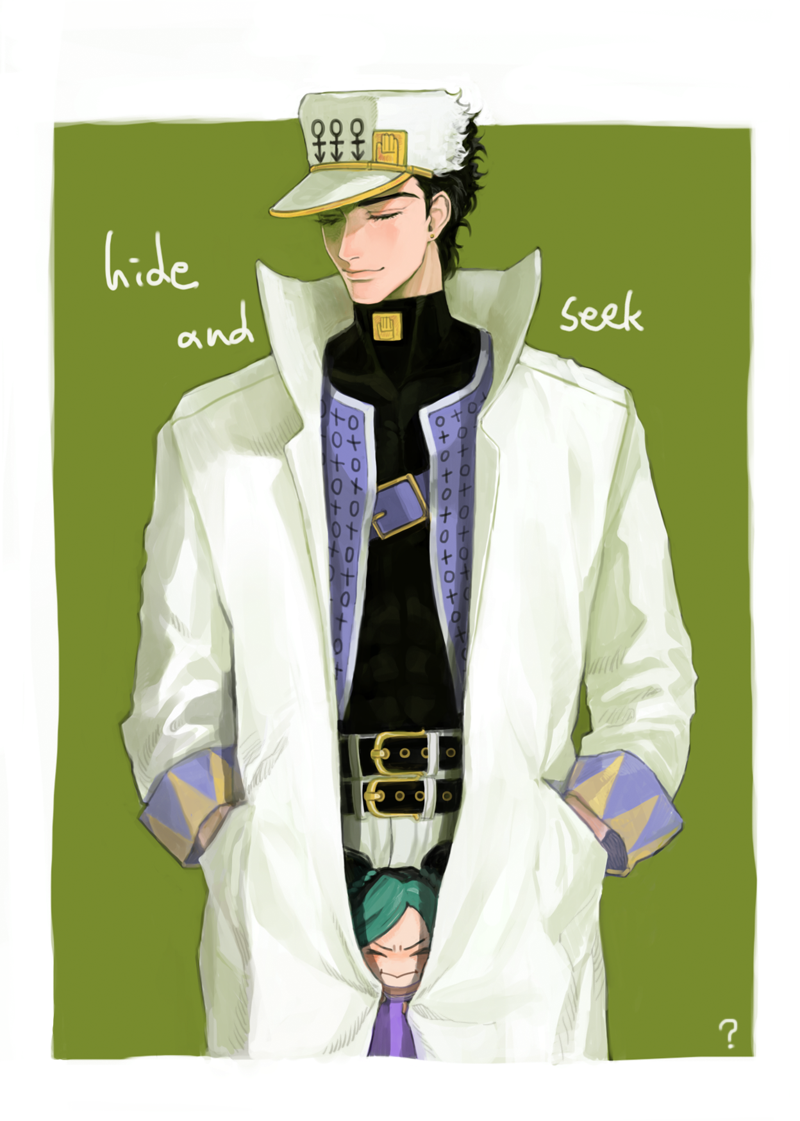 kujo jotaro and kujo jolyne (jojo no kimyou na bouken and 2 more) drawn by macaroni_(piyo4508)
