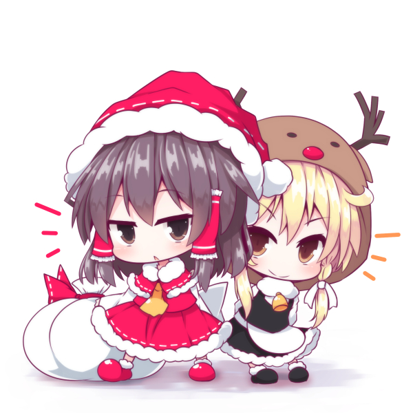 hakurei reimu and kirisame marisa (touhou) drawn by beni_shake