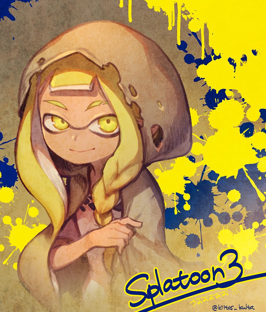 inkling player character, inkling girl, and veronika (splatoon and 1 more) drawn by kiitos