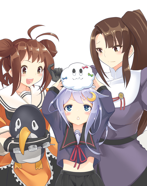 naka, nachi, yayoi, failure penguin, and miss cloud (kantai collection) drawn by akaneyu_akiiro