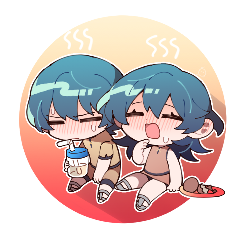 female byleth and male byleth (fire emblem and 1 more) drawn by friedbirdchips