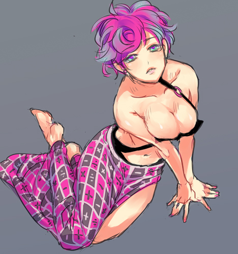 trish una (jojo no kimyou na bouken and 1 more) drawn by nikopa