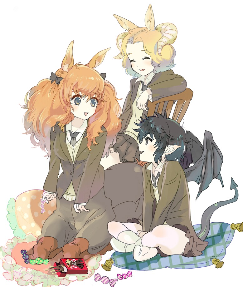 kimihara himeno, gokuraku nozomi, and naraku kyouko (centaur no nayami) drawn by trico_(mentalsketch1985)