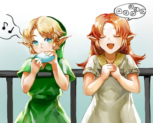 link, young link, and malon (the legend of zelda and 1 more) drawn by muse_(rainforest)
