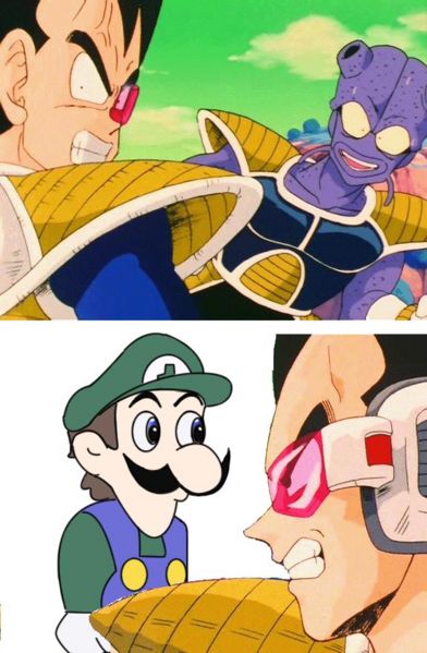 vegeta, raditz, and weegee (mario and 3 more)
