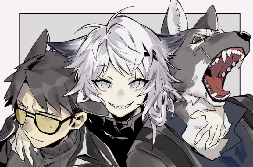 lappland, gambino, and capone (arknights) drawn by sin_(hankotsu_bunny)